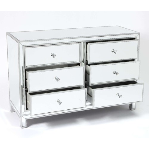 413 - CHEST OF DRAWERS, Venetian style mirror clad, 92cm H x 82cm W x 44cm D