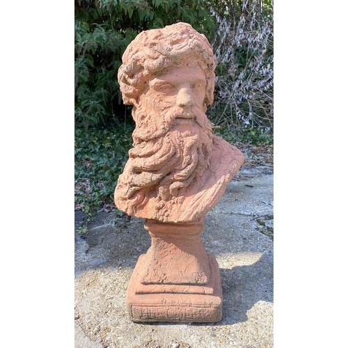 415 - SCULPTURAL BUST OF HERCULES, 67cm H