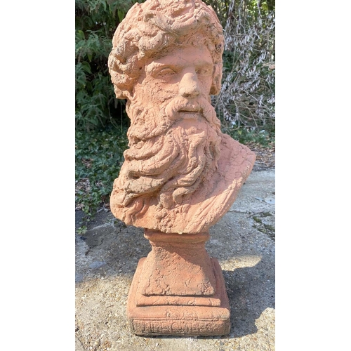 415 - SCULPTURAL BUST OF HERCULES, 67cm H