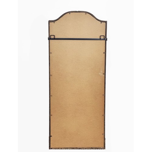 326 - ARCHITECTURAL WALL MIRRORS, a pair, with metal gated frames, 130cm H x 51cm. (2)