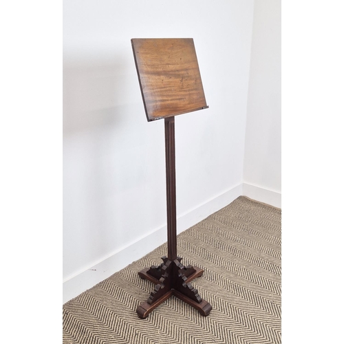 211 - MUSIC STAND, Victorian mahogany, 122cm H x 37cm W.