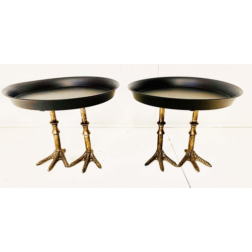 417 - TAZZAS, a pair, with faux bird feet supports, 31cm x 41cm x 41cm. (2)