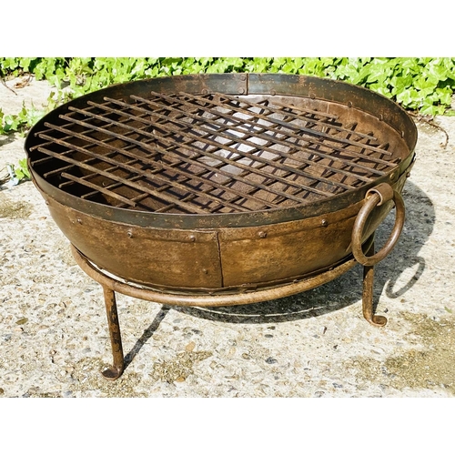 433 - KADAI STYLE FIRE BOWL, on stand, 47cm H x 64cm W x 60cm D.