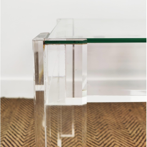 545 - SIDE TABLE, perspex and glass, 48cm D x 41cm W x 52cm H