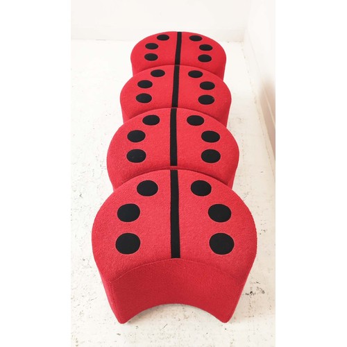 524 - DAVIDSON HIGHLY STOOLS, a set of four, lady bug design, 60cm x 50cm x 45cm. (4)