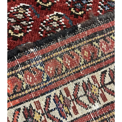 128 - ANTIQUE PERSIAN MALAYER RUNNER, 460cm x 95cm.