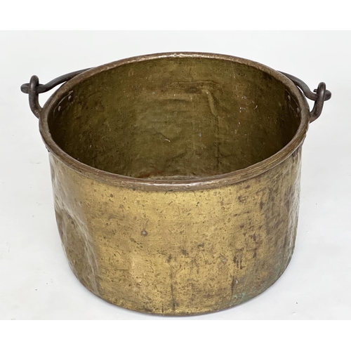 130 - COPPER LOG BIN/BUCKET, 19th century with handle, 59cm W x 38cm H.