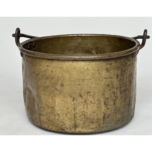 130 - COPPER LOG BIN/BUCKET, 19th century with handle, 59cm W x 38cm H.