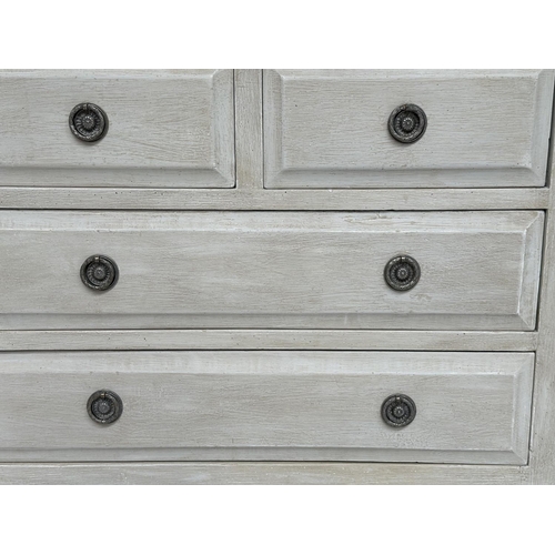 146 - COMMODE, Gustavian style grey painted with two short above two long drawers, and tapering supports, ... 