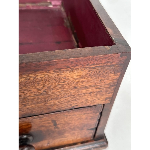 149 - GEORGIAN TRUNK, George III mahogany with rising lid carrying handles and drawer, 48cm W x 26cm D x 1... 