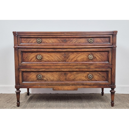 204 - COMMODE, Directoire style, with three long drawers flanked by fluted columns, 120cm x 52cm x 89cm H.