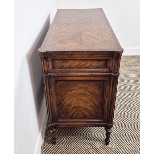 204 - COMMODE, Directoire style, with three long drawers flanked by fluted columns, 120cm x 52cm x 89cm H.