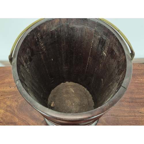 205 - PEAT BUCKET, with a brass handle, 30cm x 36cm H.