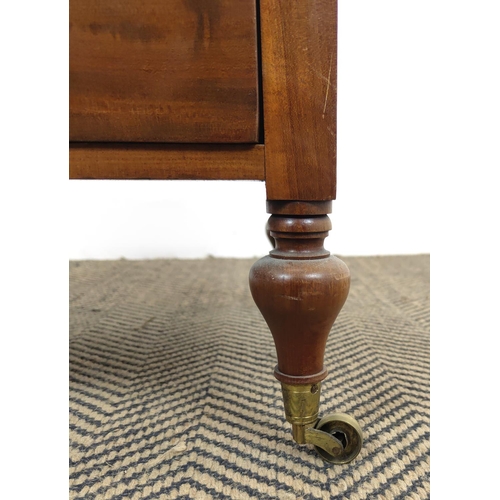 207 - CANTERBURY, William IV mahogany, with carved detail on brass castors, 56cm H x 50cm W x 33cm D.