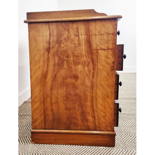 226 - KNEEHOLE DESK, early Victorian birch with a ¾ gallery above nine drawers with ebonised handles, 92cm... 