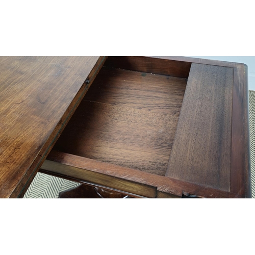 248 - CARD TABLE, William IV mahogany, circa 1830, with green baize surface and castors, 74cm H x 91cm W x... 