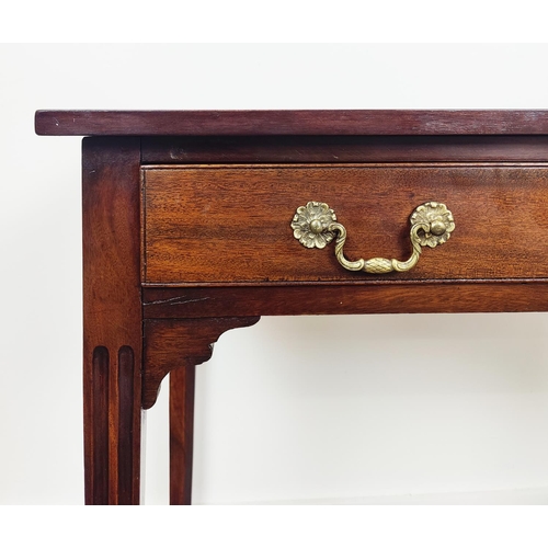 253 - WRITING TABLE, George III and later mahogany with frieze drawer, 69cm H x 77cm x 40cm.