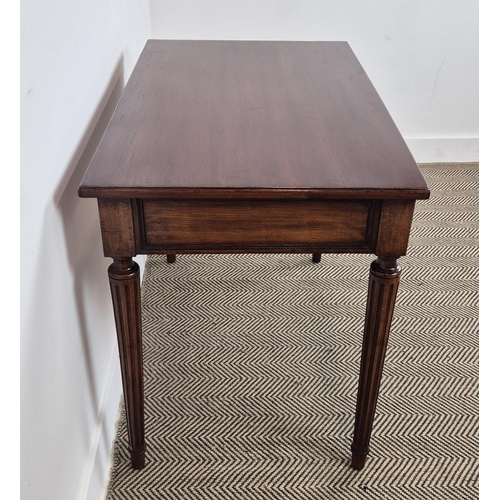 255 - WRITING TABLE, 19th century French mahogany and beechwood with two drawers, 75cm H x 101cm W x 60cm ... 