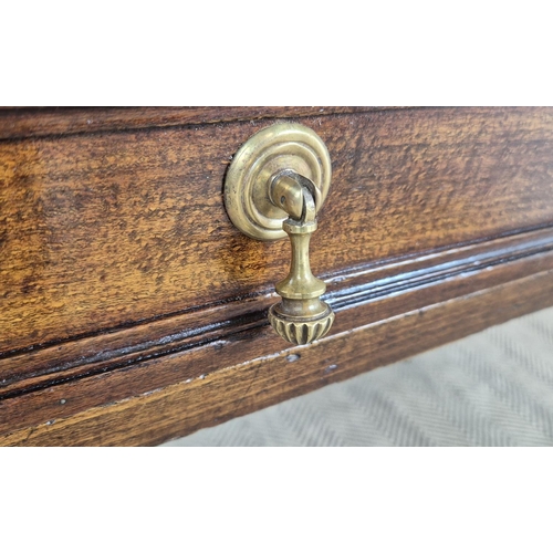 255 - WRITING TABLE, 19th century French mahogany and beechwood with two drawers, 75cm H x 101cm W x 60cm ... 