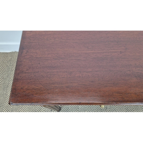 255 - WRITING TABLE, 19th century French mahogany and beechwood with two drawers, 75cm H x 101cm W x 60cm ... 