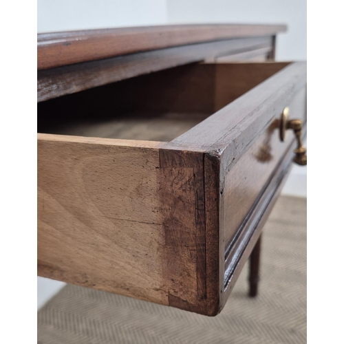 255 - WRITING TABLE, 19th century French mahogany and beechwood with two drawers, 75cm H x 101cm W x 60cm ... 