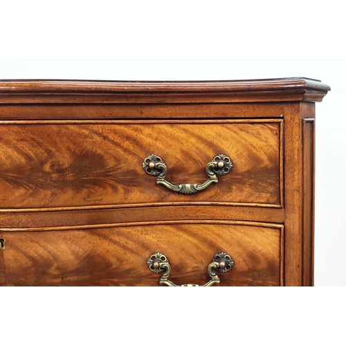 258 - SERPENTINE CHEST, George III style mahogany of four drawers, 79cm H x 83cm W x 45cm D.