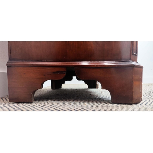 258 - SERPENTINE CHEST, George III style mahogany of four drawers, 79cm H x 83cm W x 45cm D.