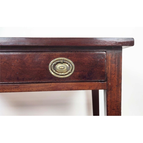 259 - HALL TABLE, George III and later mahogany with single drawer, 71cm H x 77cm x 40cm.