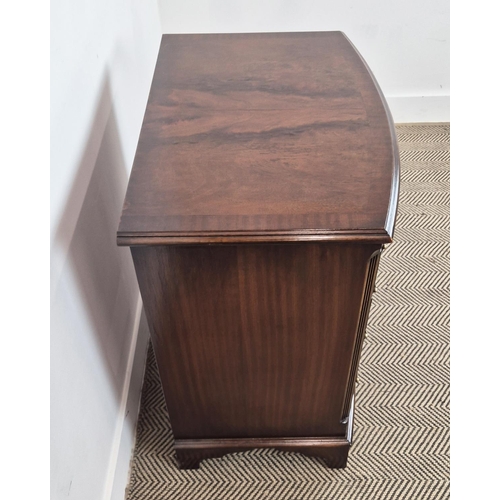 260 - BOWFRONT CHEST, Georgian style mahogany with brushing slide above four drawers, 79cm H x 71cm x 47cm... 