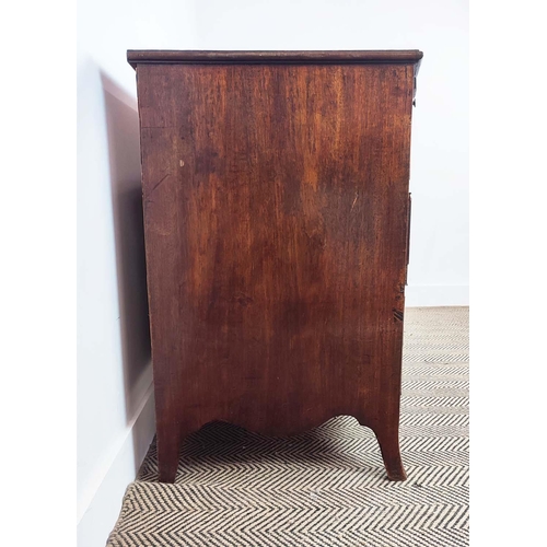 265 - BOWFRONT DRESSING CHEST, George III mahogany, circa 1790, with brushing slide and compartmented top ... 