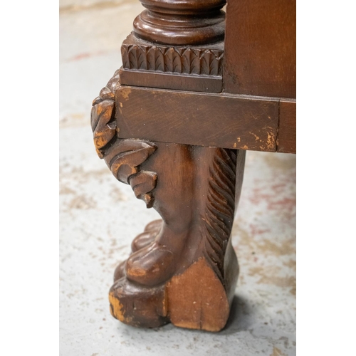 267 - BOWFRONT CHEST, early 20th century American mahogany with divided top drawer above two others betwee... 