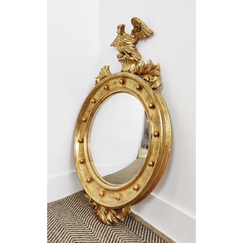 272 - CONVEX WALL MIRROR, Regency style, gilt frame, 83cm x 54cm approx.