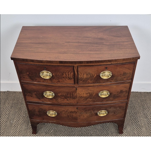 274 - BOWFRONT CHEST, Georgian Revival mahogany of four drawers, 80cm H x 78cm  W x 42cm D.