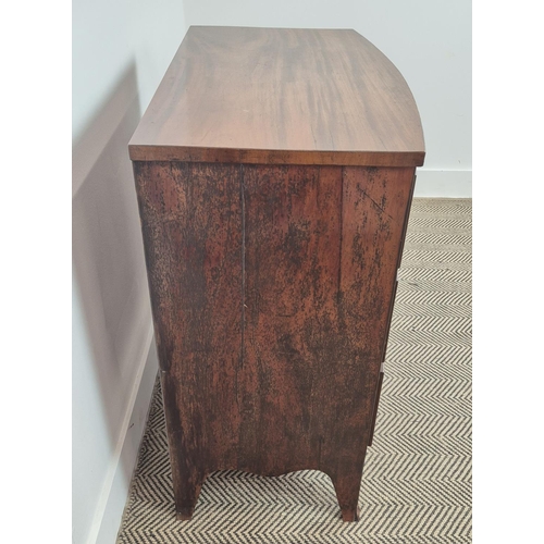 274 - BOWFRONT CHEST, Georgian Revival mahogany of four drawers, 80cm H x 78cm  W x 42cm D.