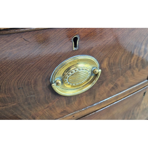 274 - BOWFRONT CHEST, Georgian Revival mahogany of four drawers, 80cm H x 78cm  W x 42cm D.