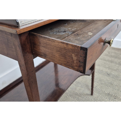 275 - WRITING TABLE, early 19th century Georgian mahogany with leather top, drawer and undertier 76cm H x ... 