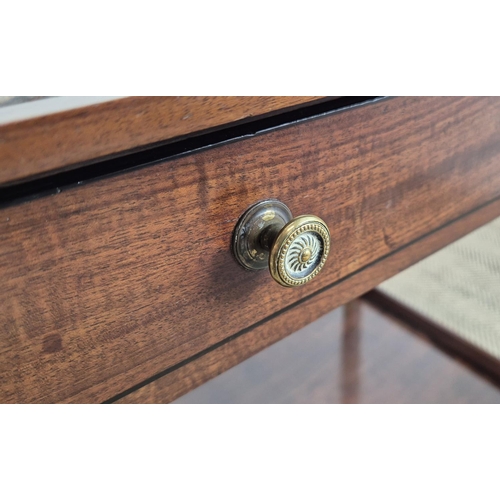 275 - WRITING TABLE, early 19th century Georgian mahogany with leather top, drawer and undertier 76cm H x ... 