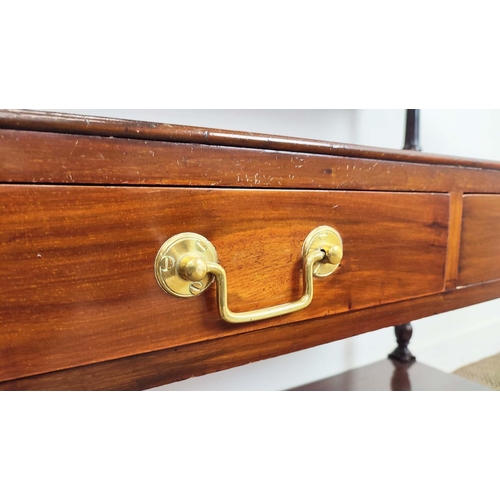 277 - BUFFET, late Victorian walnut of three tiers with two drawers on ceramic castors, 91cm H x 91cm W x ... 