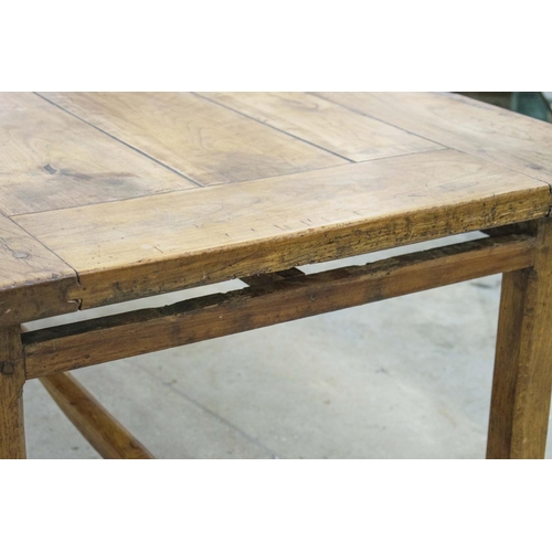 281 - REFECTORY TABLE, mid 19th century French cherrywood and ash with side drawer, 74cm H x 277cm x 93cm.