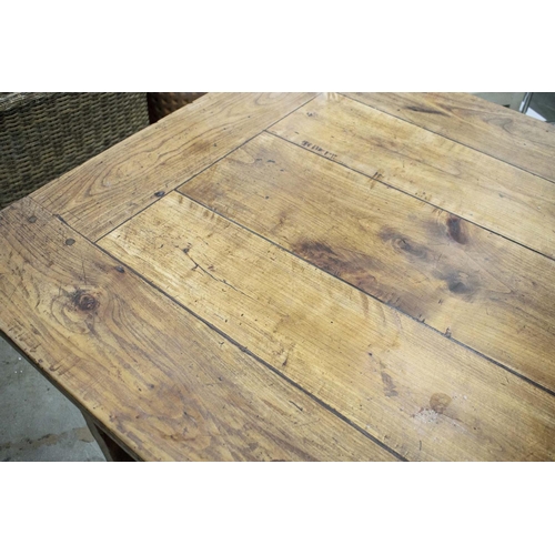 281 - REFECTORY TABLE, mid 19th century French cherrywood and ash with side drawer, 74cm H x 277cm x 93cm.