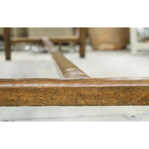 281 - REFECTORY TABLE, mid 19th century French cherrywood and ash with side drawer, 74cm H x 277cm x 93cm.