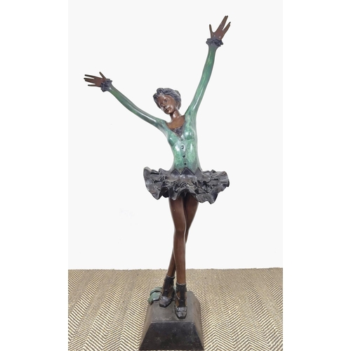 324 - CONTEMPORARY SCHOOL BALLERINA SCULPTURE, bronze, 141cm H x 68cm W.