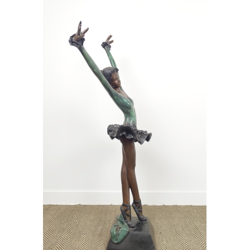 324 - CONTEMPORARY SCHOOL BALLERINA SCULPTURE, bronze, 141cm H x 68cm W.