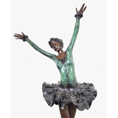 324 - CONTEMPORARY SCHOOL BALLERINA SCULPTURE, bronze, 141cm H x 68cm W.