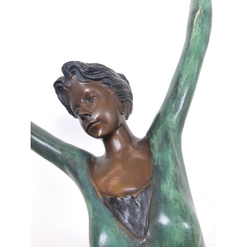 324 - CONTEMPORARY SCHOOL BALLERINA SCULPTURE, bronze, 141cm H x 68cm W.