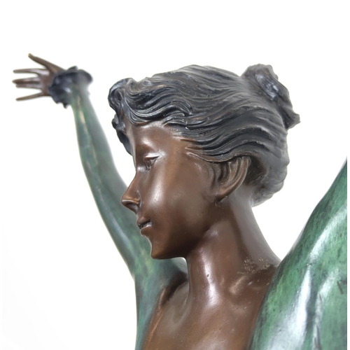 324 - CONTEMPORARY SCHOOL BALLERINA SCULPTURE, bronze, 141cm H x 68cm W.