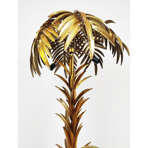 335 - MAISON JANSEN STYLE PALM TREE FLOOR LAMP, gilt metal, 150cm H.