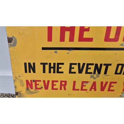 340 - THE OUTBACK SIGN, vintage style enamel in a distressed finish, 39cm H x 59cm W.