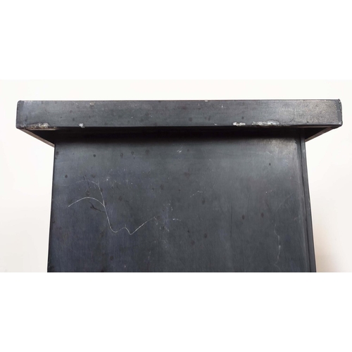 353 - OKA PEDESTALS, a pair, metal with galleried tops, each 35cm x 35cm x 101cm H. (2)