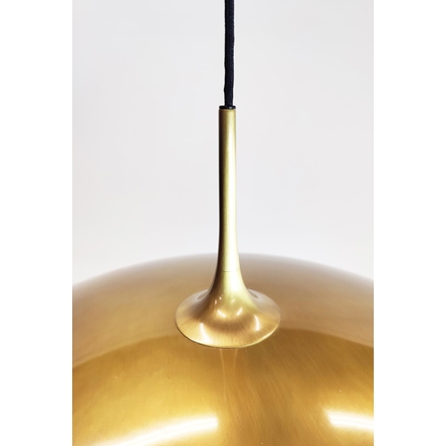 393 - ATTRIBUTED TO HECTOR FINCH ONOS ADJUSTABLE PENDANT LAMP, double pull, 55cm diam each light.